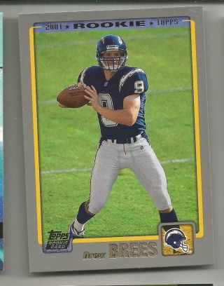 Drew Brees 2001 Topps 328 Rookie Card Rc Chargers Saints