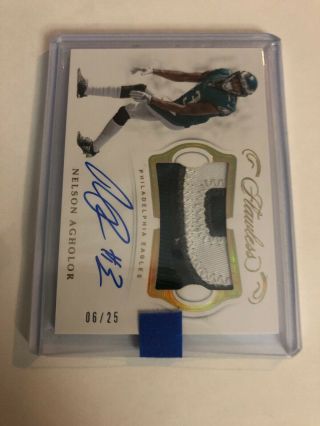 2018 Panini Flawless Nelson Agholor Autograph/auto Jersey Patch Eagles /25