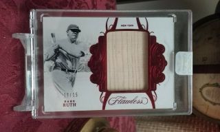 2018 Panini Flawless Babe Ruth Bat Relic /15 Ruby Red Encased.