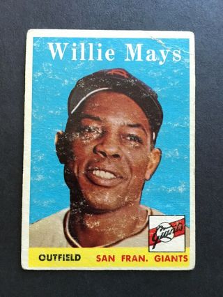 1958 Topps Card 5 Willie Mays San Francisco Giants Hof