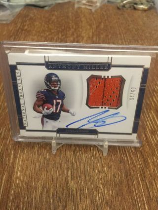 2018 Panini National Treasures Anthony Miller Rookie Glove Patch Auto /25 Bears
