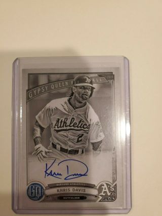 2019 Topps Gypsy Queen Autographs Black And White Khris Davis 3/50 - A 