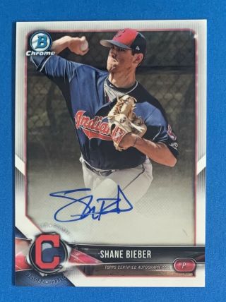 2018 Bowman Chrome Shane Bieber Cleveland Indians Rookie Auto Rc