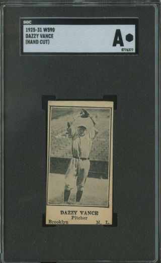 1925 - 31 W590 Dazzy Vance Rc Hof Rookie Brooklyn Dodgers Sgc A