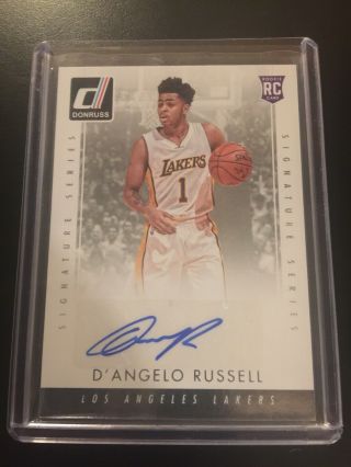 2015 - 16 Donruss Signature Series D’angelo Russell Sp Rookie Auto Gsw