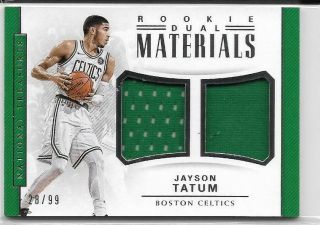 2017 - 18 National Treasures Jayson Tatum Rookie Dual Materials /99