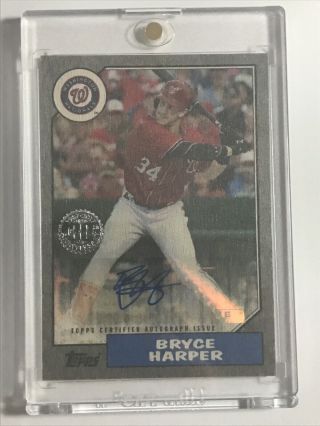2017 Topps Bryce Harper Ash Wood 1987 Auto Number 1/5,  Washington Nationals