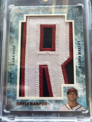 Bryce Harper 2015 Topps Own The Name Game Letter Patch R 1/1 Nationals