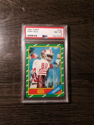 1986 Topps Jerry Rice Rookie Psa 8 49ers 161 Football Card