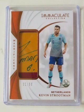 2018/19 Panini Immaculate Kevin Strootman Auto Patch 32/50 Match Worn