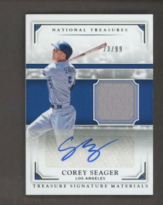 2017 National Treasures Corey Seager Jersey Signed Auto 23/99