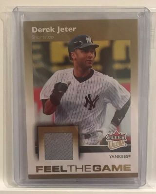 Derek Jeter 2007 Fleer Ultra Feel The Game Jersey Relic Gold Sp York Yankees