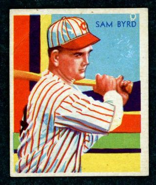 1934 - 36 Diamond Stars Baseball Card - 84 Sam Byrd - Good/vg