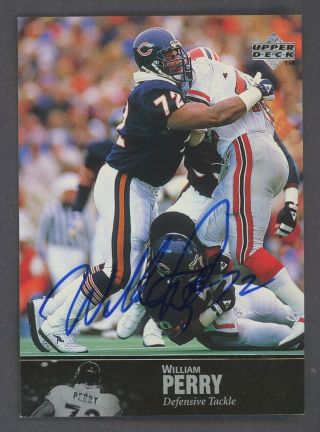1997 Upper Deck Ud Nfl Legends Al - 156 William Perry Signed Auto Bears