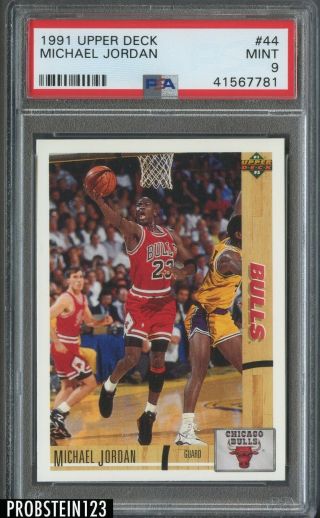 1991 - 92 Upper Deck 44 Michael Jordan Chicago Bulls Hof Psa 9