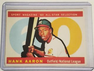 1960 Hank Aaron Milwaukee Braves 566 Baseball Card
