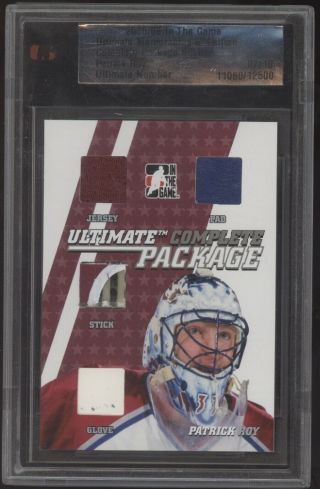 2005 - 06 Itg Ultimate Memorabilia Patrick Roy Complete Package Jersey Stick 7/10