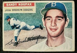 1956 Topps Baseball - 79 Sandy Koufax,  Brooklyn Dodgers Hof Grey Back Not Graded