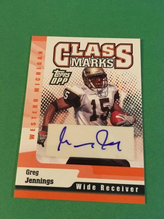 2006 Topps Dpp Class Marks Rookie Auto Greg Jennings Autograph Packers Rc