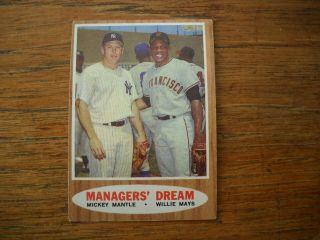 1962 Topps Managers Dream Mickey Mantle/ Willie Mays Baseball Card Vg