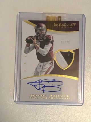 2015 Panini Immaculate Johnny Manziel Rc Rookie Patch Auto ’d 67 /99