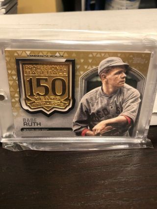 Babe Ruth 2019 Topps Series 2 Gold 150th Anniversary Commemorative Medallion /50