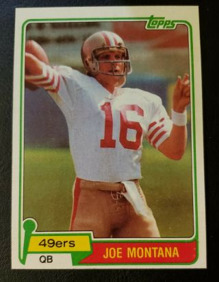 1981 Topos Joe Montana Rookie Card.  One Of The Best Quarterbacks In Nfl History.