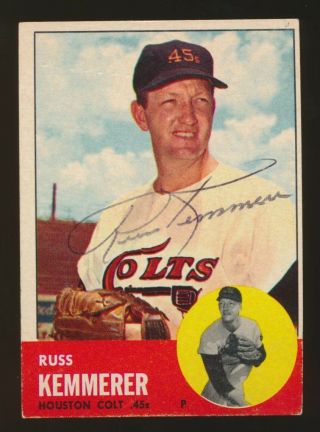 1963 Topps 338 Russ Kemmerer (houston Colt.  45 