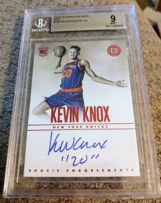 Kevin Knox 2018 - 19 Panini Encased Rookie Inscriptions Red On Card Auto 14/25 Bgs