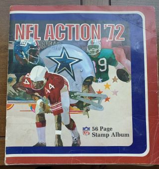 1972 Sunoco Nfl Action 48 Pages Stamp Album - Complete Set -.