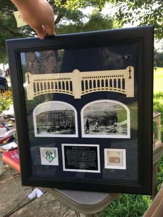 Mounted Memories Babe Ruth Yankee Stadium Plaque With Dirt And York