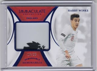 Panini Immaculate Soccer Harry Winks 15/25 Patch Card England Spurs