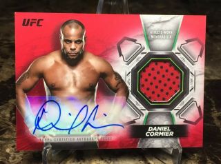 2018 Topps Ufc/knockout Daniel Cormier (3/8) (ruby/red) Auto Relic Card