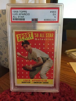 1958 Topps Luis Aparicio Chicago White Sox 483 Baseball Card
