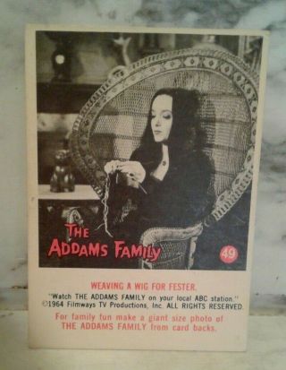 Vintage 1964 Donruss Addams Family 49 Gomez - Morticia - Fester John Astin