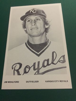 Kansas City Royals Team Issue (3 - 1/4 " X 5 ") - Jim Wohlford