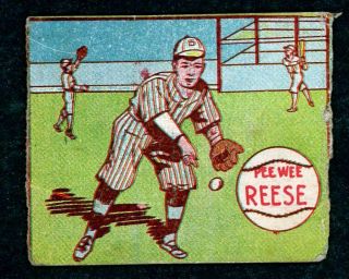 1943 Mp And Co.  Baseball Card R302 - 1 - 20 Pee Wee Reese - Vg