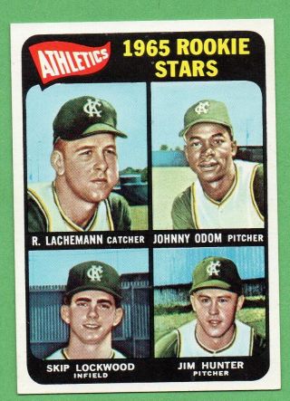 1965 Topps Baseball 526 Athletics Rookie Stars Jim Catfish Hunter Rc Card Sp