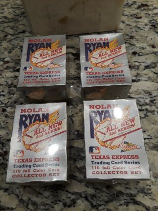 1992 Nolan Ryan 2nd Series Texas Express 110 Cards Set.  Total Of 4 Boxes.