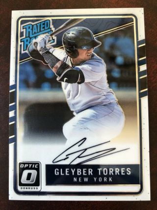 2019 Donruss Optic Gleyber Torres Re Supplied 2017 Auto Rated Rookie On - Card