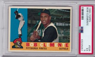 Rm: 1960 Topps Baseball Card 326 Bob Roberto Clemente Pirates - Psa 5 Ex