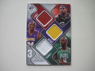 2009 - 10 Sp Game Triple Jersey Lebron James / Kobe Bryant / Kevin Garnett