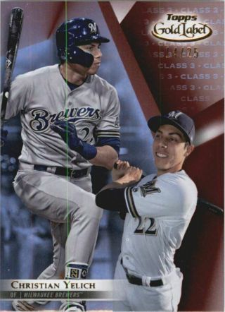 2018 Topps Gold Label Class 3 Red 58 Christian Yelich /25 - Nm - Mt