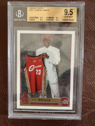 2003 - 2004 Topps Lebron James Rookie Graded Bgs 9.  5 X 4
