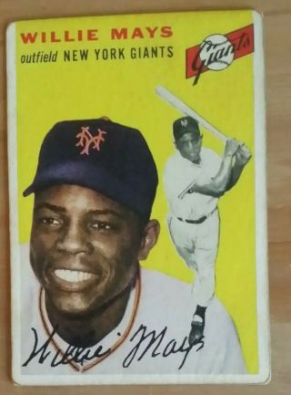 1954 Topps Willie Mays 90 Baseball Card Giants Great