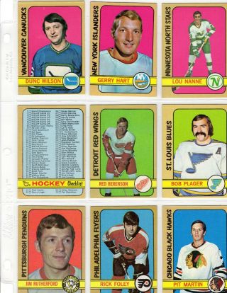 1972 - 73 TOPPS Complete Hockey Set 176 Cards; set 4