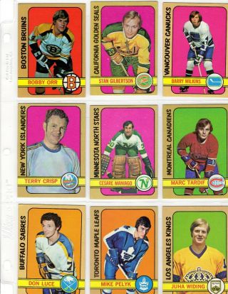 1972 - 73 TOPPS Complete Hockey Set 176 Cards; set 6