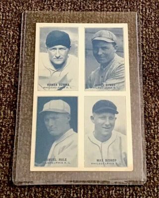 1929 - 1930 Exhibits Card Four - On - One Summa Dykes Hale Bishop Goudy Play Ball