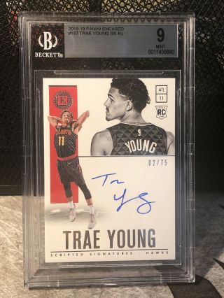2018 - 19 Encased Basketball Trae Young Scripted Signatures Rc Auto Bgs 9/10 