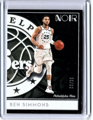 2018 - 19 Noir Ben Simmons Association Edition Holo Silver Ssp /25 76ers